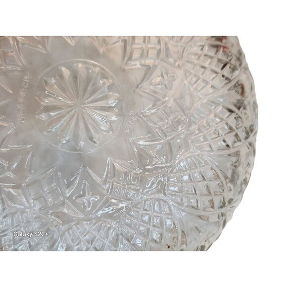 Rare! Vintage Indonesia, FNG PINEAPPLE STAR GLASS Bowl  5.5" diameter Great Cond - Picture 7 of 9